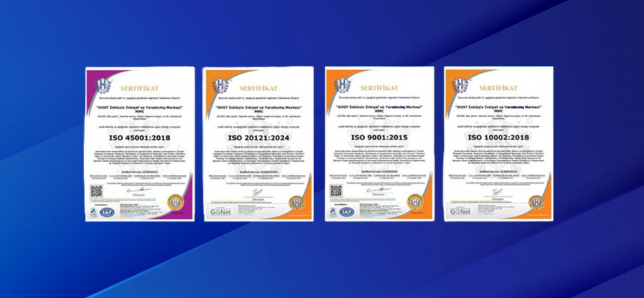 DOST İnklüziv İnkişaf və Yaradıcılıq Mərkəzi 4 istiqamət üzrə ISO sertifikatlarına layiq  görüldü