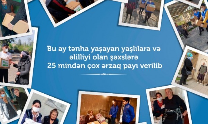 Bu ay tənha yaşayan yaşlılara və əlilliyi olan şəxslərə 25 mindən çox ərzaq payı verilib