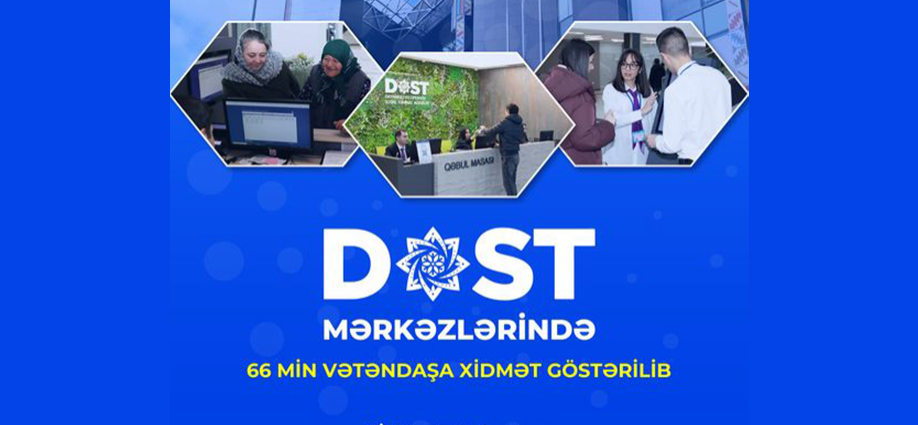 Yanvar ayında DOST mərkəzlərində 66 min vətəndaşa xidmət göstərilib