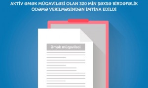 E-sistemdə aktiv əmək müqaviləsi bildirişi olan 320 min şəxsə birdəfəlik ödəmə verilməsindən imtina edildi