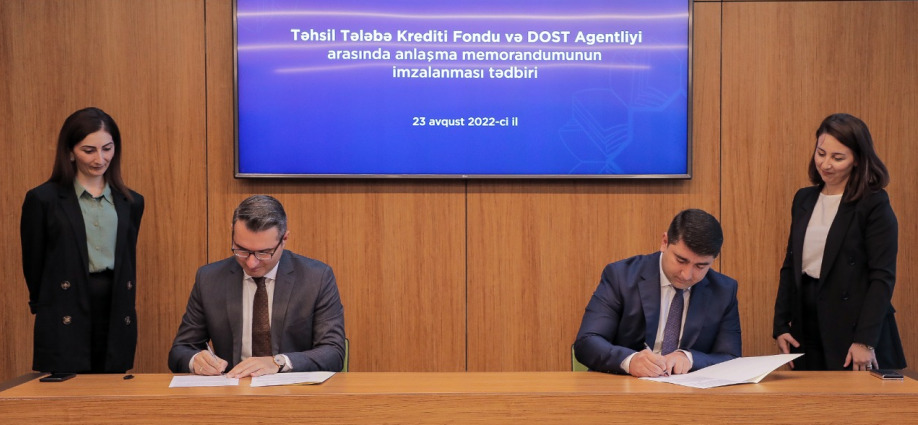 DOST Agentliyi ilə Təhsil Tələbə Krediti Fondu arasında Anlaşma memorandumu imzalanıb