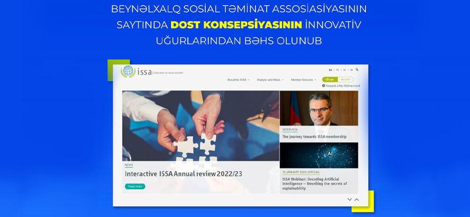 Beynəlxalq Sosial Təminat Assosiasiyasının saytında DOST konsepsiyasının innovativ uğurlarından bəhs olunub