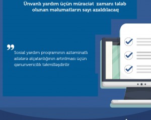 Ünvanlı yardım üçün müraciət zamanı tələb olunan məlumatların sayı azaldılacaq