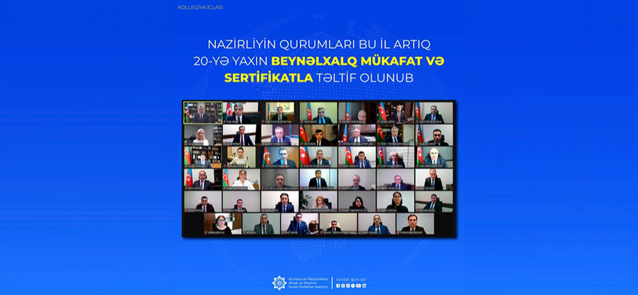 Əmək və Əhalinin Sosial Müdafiəsi Nazirliyinin qurumları bu il artıq 20-yə yaxın beynəlxalq mükafat və sertifikatla təltif olunub